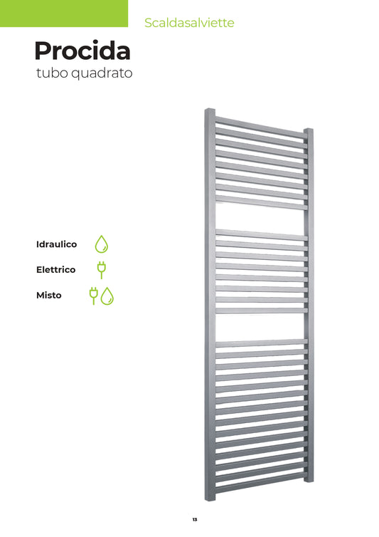 Scaldasalviette termoarredo tubo QUADRATO modello Procida (LEGGI NELLA DESCRIZIONE)